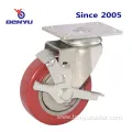 Screw Red PVC Castor with Brake